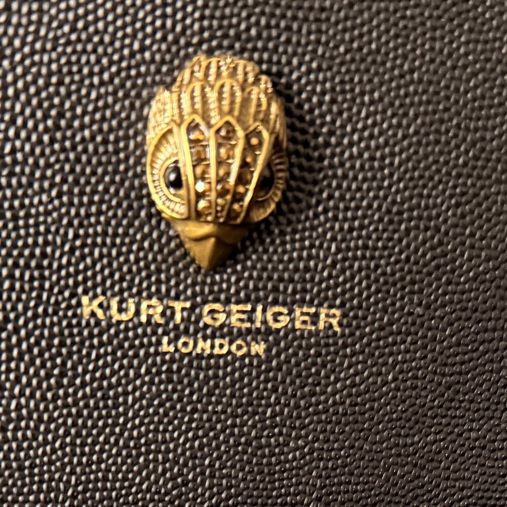 KURT GEIGER LONDON TOTE  BROWN BLACK Textured Leather - Picture 6 of 9